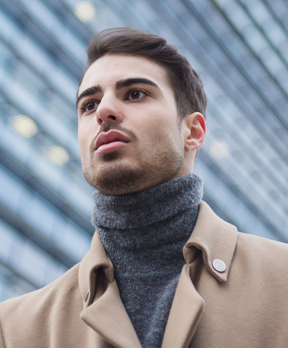 male in turtleneck and coat - propecia in NYC